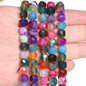 Natural Amethyst Beads 7-8mm Faceted Square Cube Geometric