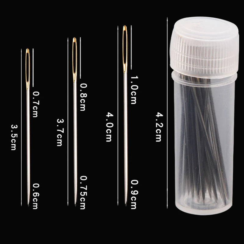 30 PCS Cross Stitch Needles Gold Tail