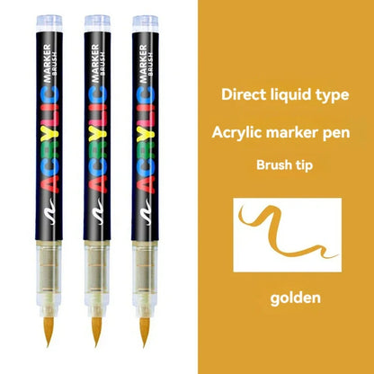 3Pcs Acrylic White Marker Brush Pens