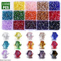 3 4 6mm Bicone Crystal Beads Box Multi-faceted Irregular Glass Bead Set 15