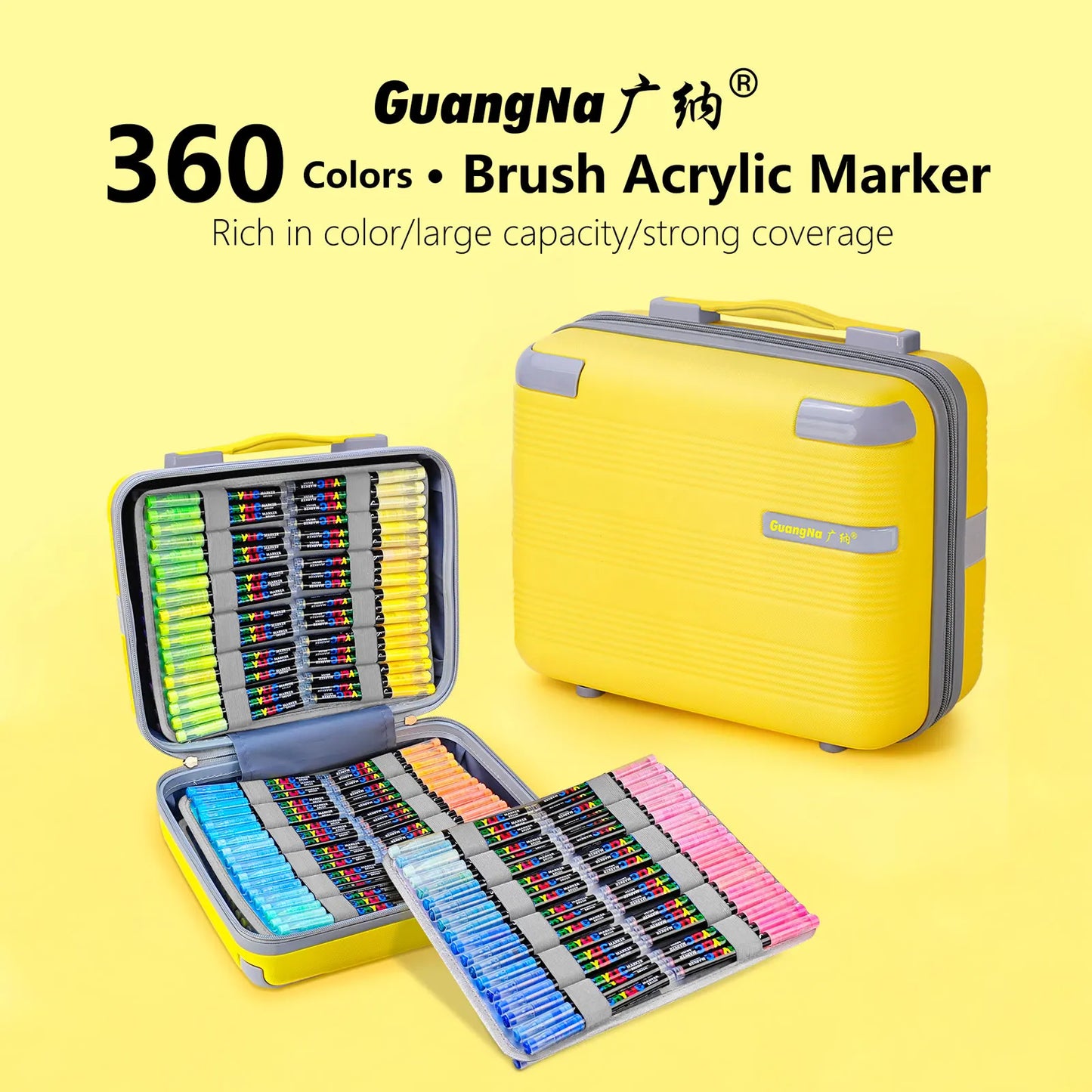 360 Colors Acrylic Marker Brush Pens Paint Art Markers