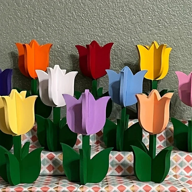 12pcs/6sets Wooden Tulip Shapes