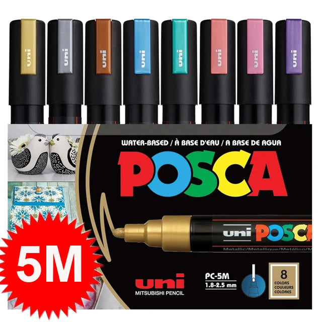 New Uni Posca Marker Pen Set PC-1M/3M/5M/8K/17K