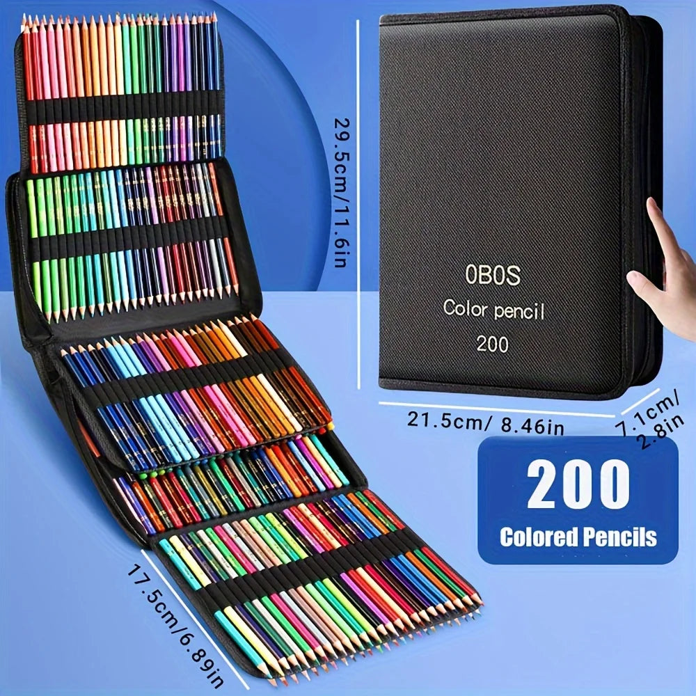 Premium 48/72/120/200 Soft Core Pencils Set with Portable Case