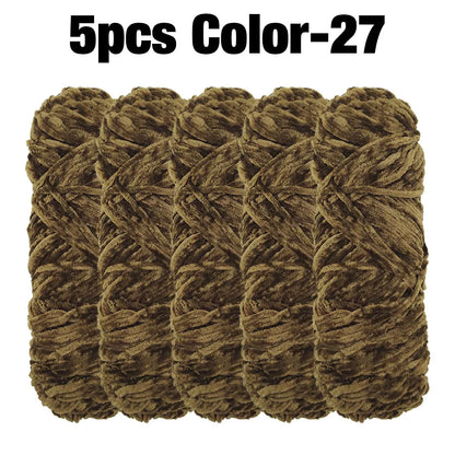5 Rolls 100g Each Roll Premium Velvet Chenille Yarn
