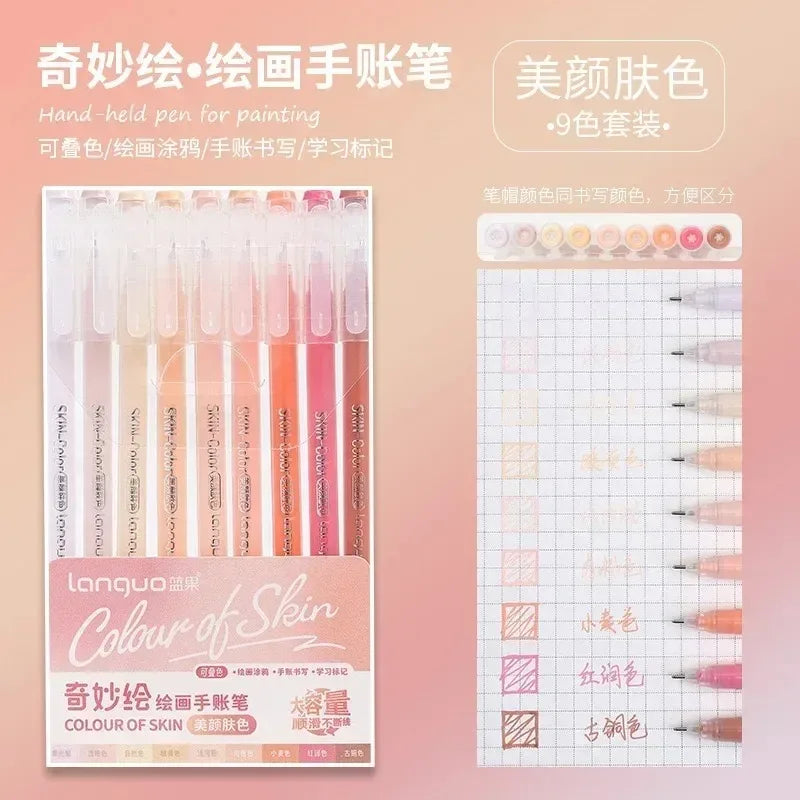 LANGUO 207/4 Colors Glitter Acrylic 0.5/1.0mm Gel Pen