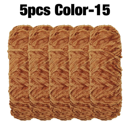5 Rolls 100g Each Roll Premium Velvet Chenille Yarn