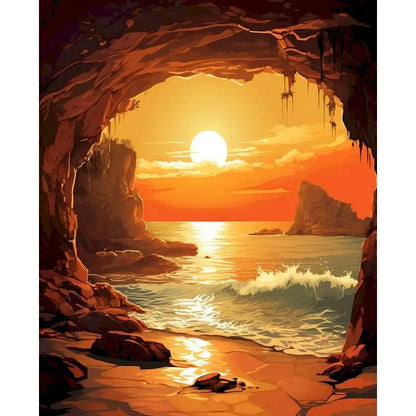 GATYZTORY Oil Painting By Numbers Gradient Sunset Scenery On Canvas