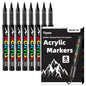 8pcs Black and White Acrylic Paint Markers Set, Large Ink Capacity
