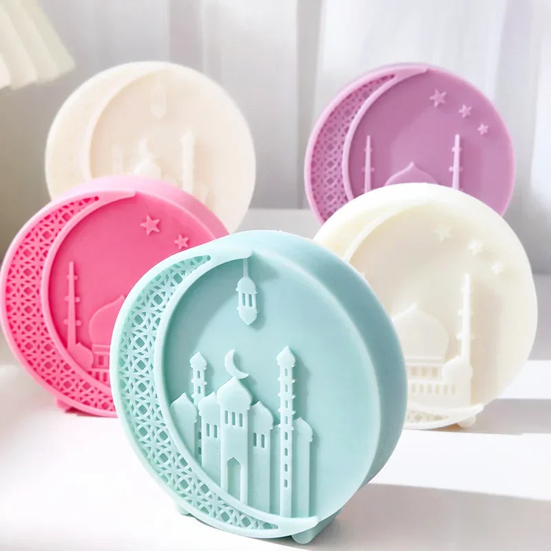 DIY Mosque Patterned Round Candle Silicone Mold