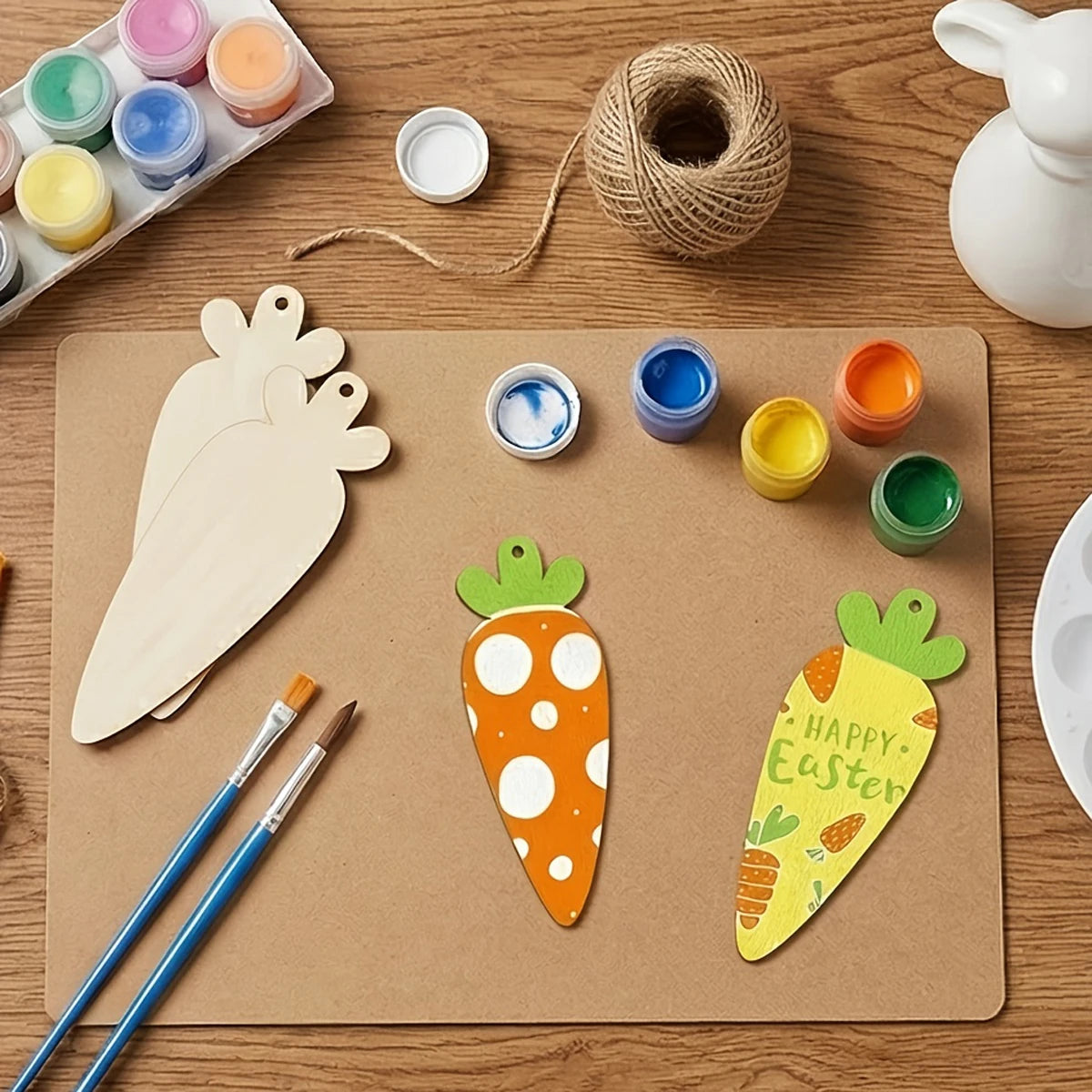10pcs Easter Wooden Carrot Decoration Blank Wood Chips