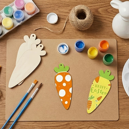 10pcs Easter Wooden Carrot Decoration Blank Wood Chips