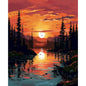GATYZTORY Oil Painting By Numbers Gradient Sunset Scenery On Canvas