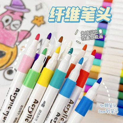 12-60 Colors Acrylic Markers Pen Set Paint