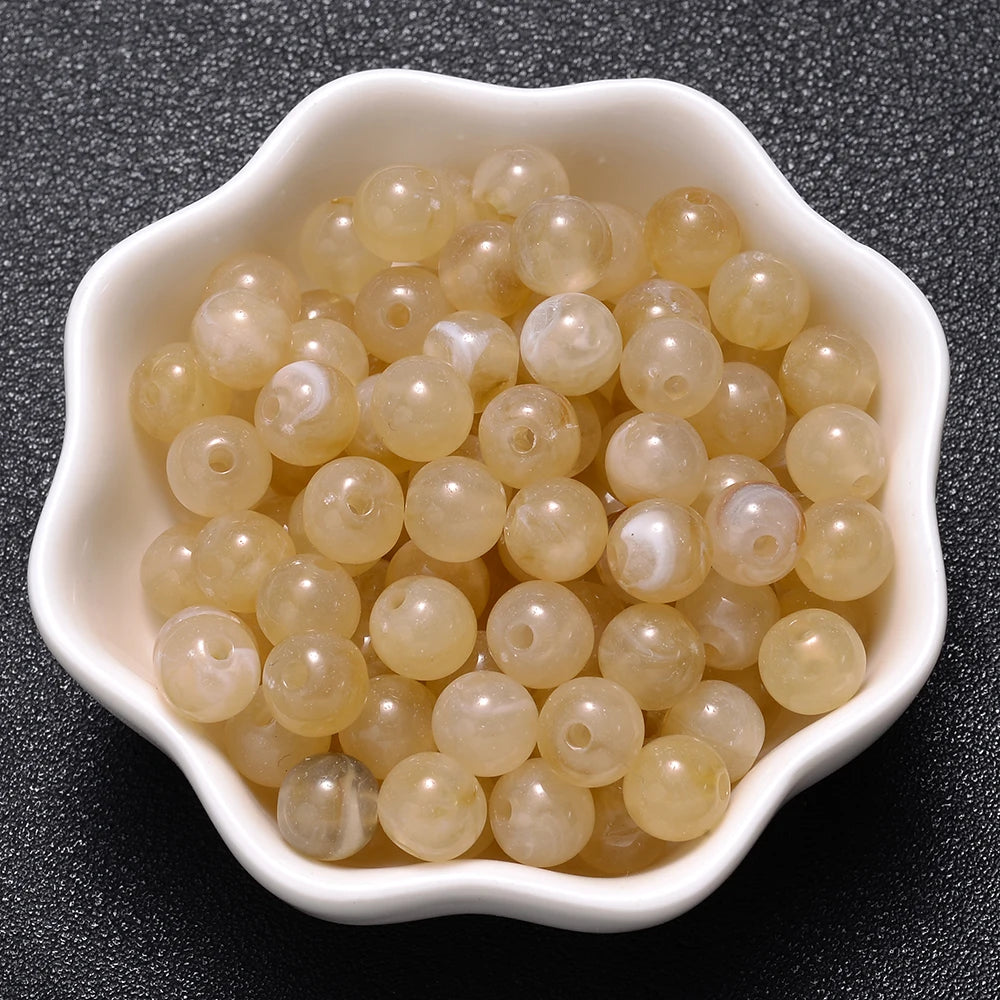 6-18mm Gradient Acrylic Beads Round Cat's Eye  Loose Spacer Beads