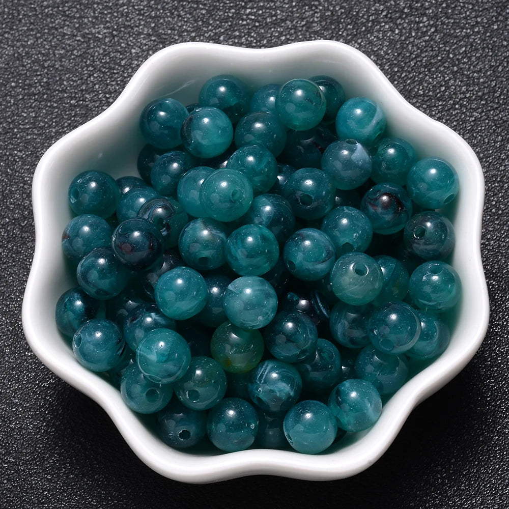 6-18mm Gradient Acrylic Beads Round Cat's Eye  Loose Spacer Beads