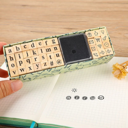 40pcs/set Creative Character Wooden Stamp Set