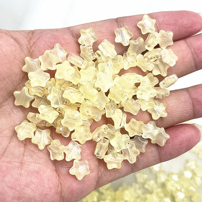 New 30pcs 8mm Five-pointed Star Matte Glass Beads Loose Spacer Beads