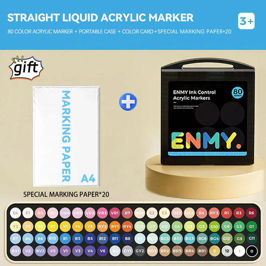 enmy Black box Direct Liquid acrylic markers with paper 24-80 colors