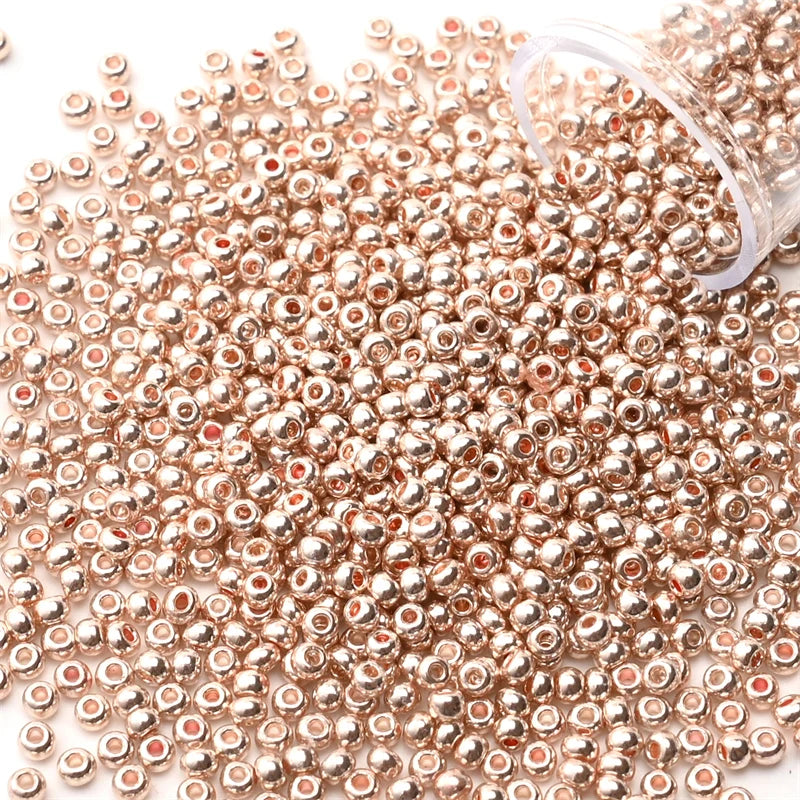 12Grams/Tube 2mm Metallic Seed Beads Japanese Round Glass Seedbeads 1200pcs