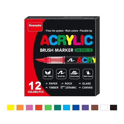 Acrylic Paint Pens Markers Brush Tip