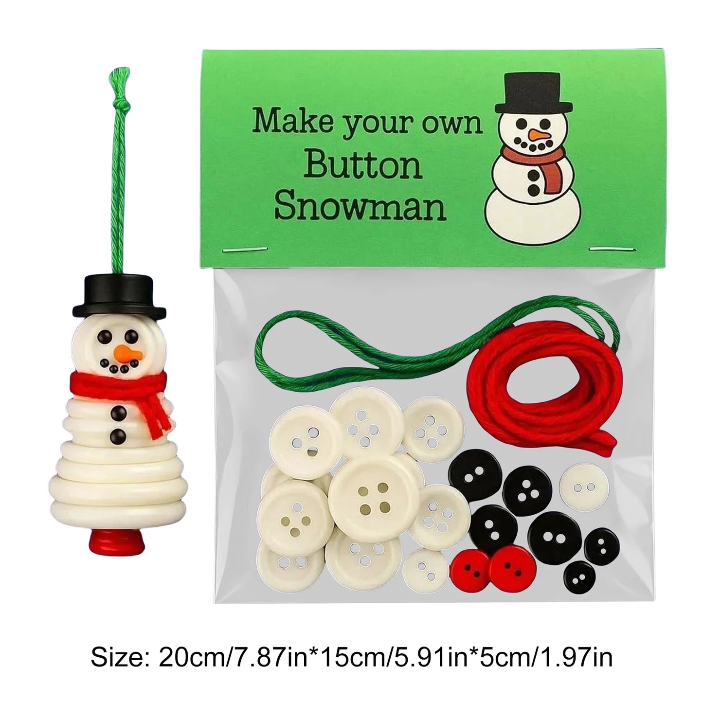 Christmas Button Snowman Ornament Kit