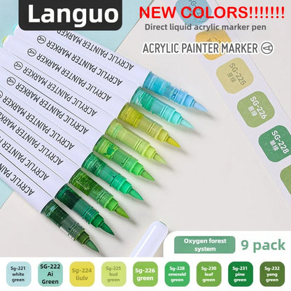 Languo 207/9 Direct Liquid Acrylic Paint Pens Brush Color Marker Pen