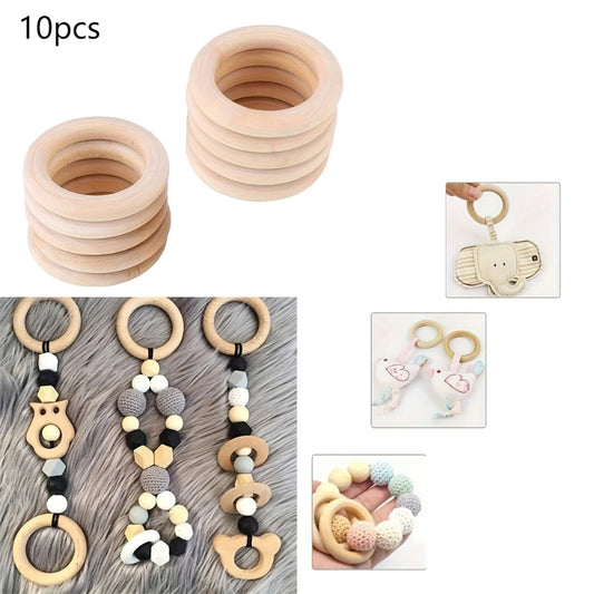 10pcs DIY Wood Hoops Craft Decoration