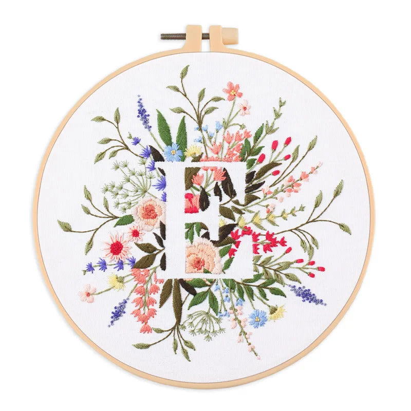 Letter Embroidery DIY Flowers Painting Full Needlework Bag