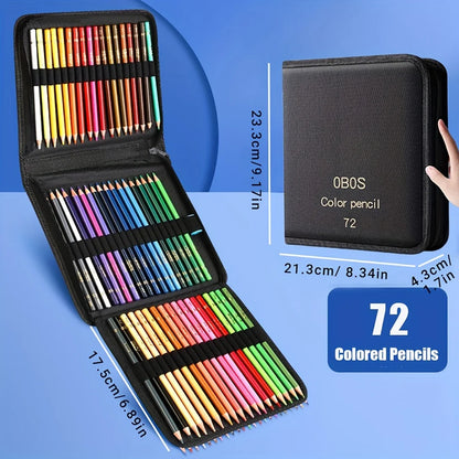 Premium 48/72/120/200 Soft Core Pencils Set with Portable Case