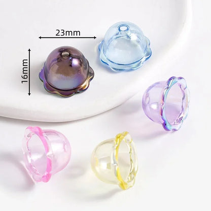 10Pcs/Lot Transparent UV Plated Acrylic Wind Bell Beads Charms
