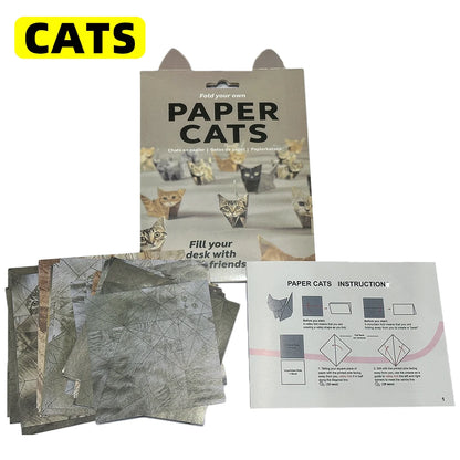 Creative Cats Dogs Origami Paper DIY Folding Paper