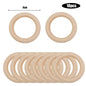 Unfinished Solid Wooden Rings Natural Wood Hoops