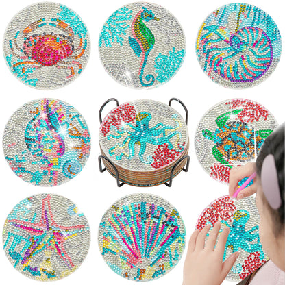 8pc/sets Mandala Diamond Painting Coasters