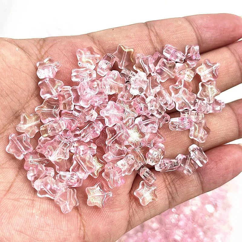 New 30pcs 8mm Five-pointed Star Matte Glass Beads Loose Spacer Beads