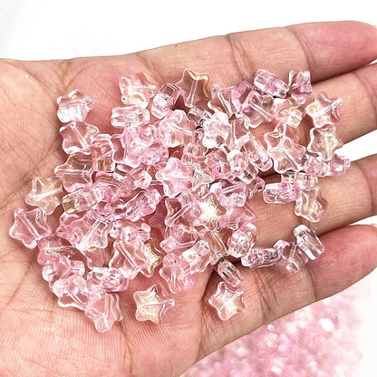 New 30pcs 8mm Five-pointed Star Matte Glass Beads Loose Spacer Beads