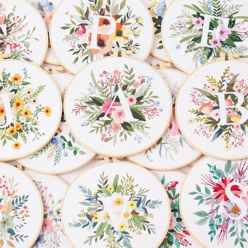 Letter Embroidery DIY Flowers Painting Full Needlework Bag