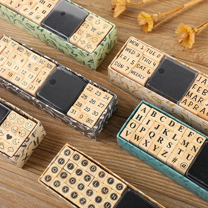 40pcs/set Creative Character Wooden Stamp Set