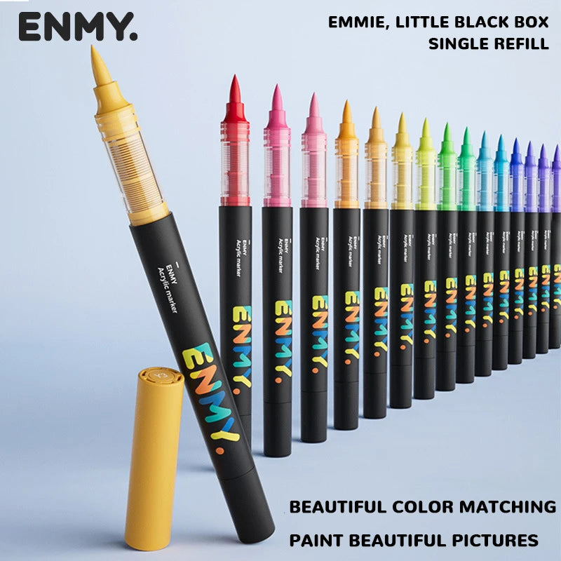 ENMY Acrylic Paint Markers Pen Soft Head Direct Liquid