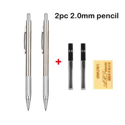 Mechanical Pencil Set 0.3 0.5 0.7 0.9 1.3 2.0mm Full Metal Art Drawing Painting Automatic Pencil