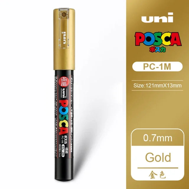 UNI POSCA Markers Set PC-1M/3M/5M Permanent Acrylic Paint Pen Quick Dry