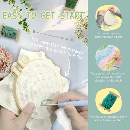 Craft Punch Needle Coasters Kit