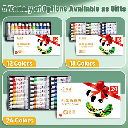 Acrylic Paint Set 12/18/24 Colors 5ml/0.17oz,Water-Proof