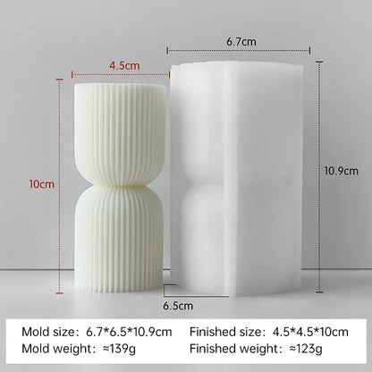 Striped Cylinder Aroma Candle Silicone Mold