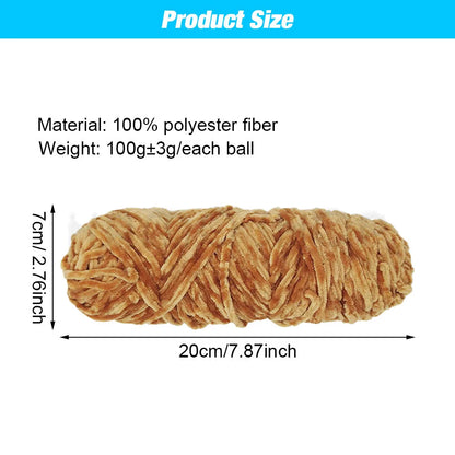 5 Rolls 100g Each Roll Premium Velvet Chenille Yarn