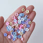 50Pcs Mini Buttons 8mm Mini Resin Flower Shape