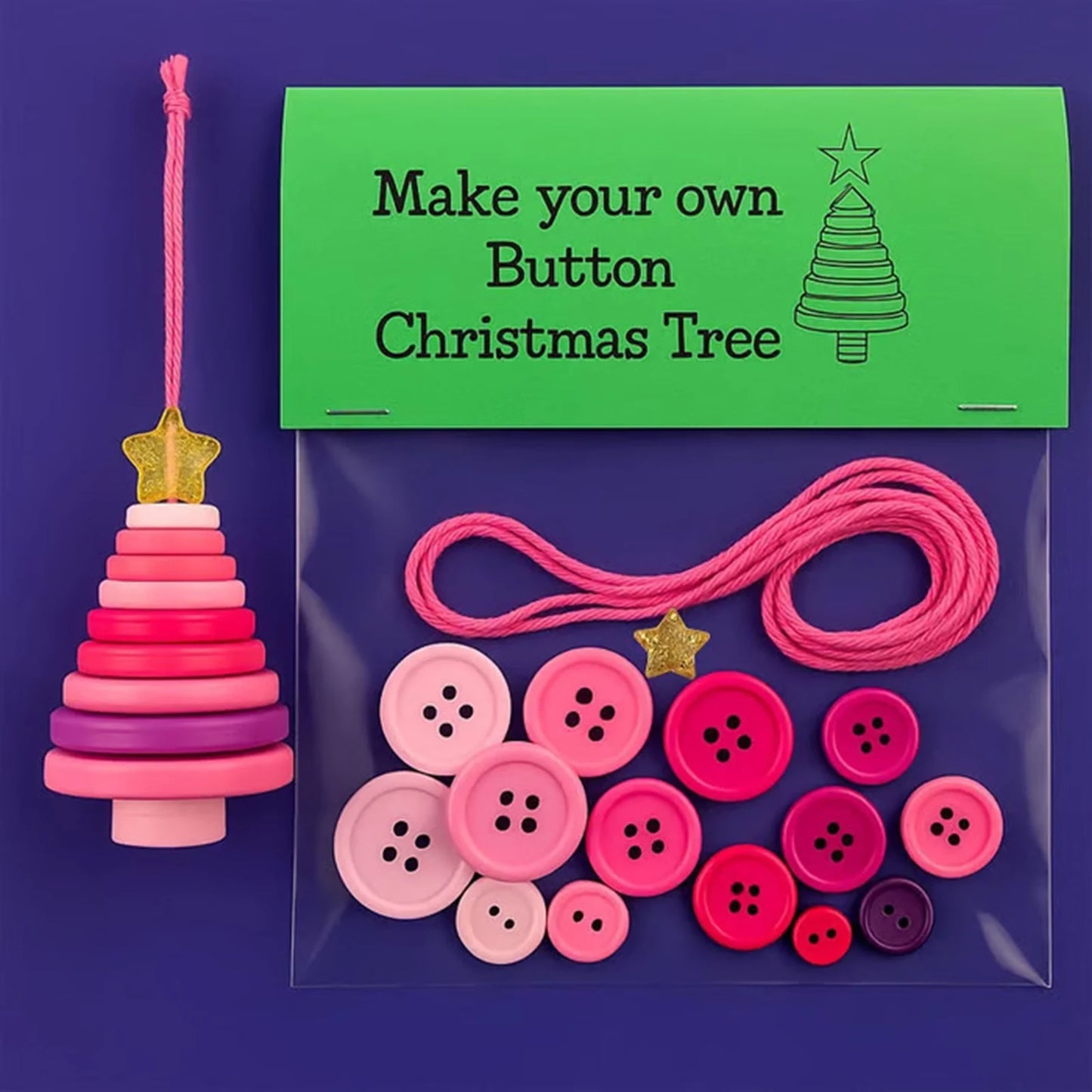 Christmas Button Snowman Ornament Kit