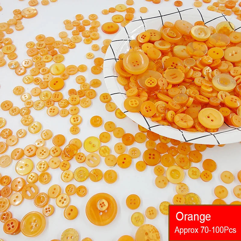 50g/Pack Mix Size Mix color Resin Button 1-3cm