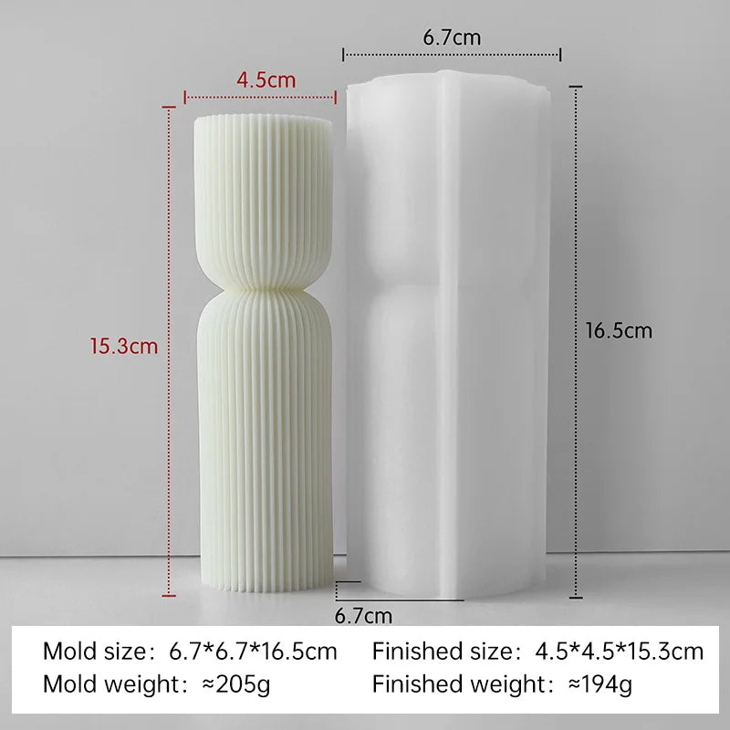 Striped Cylinder Aroma Candle Silicone Mold