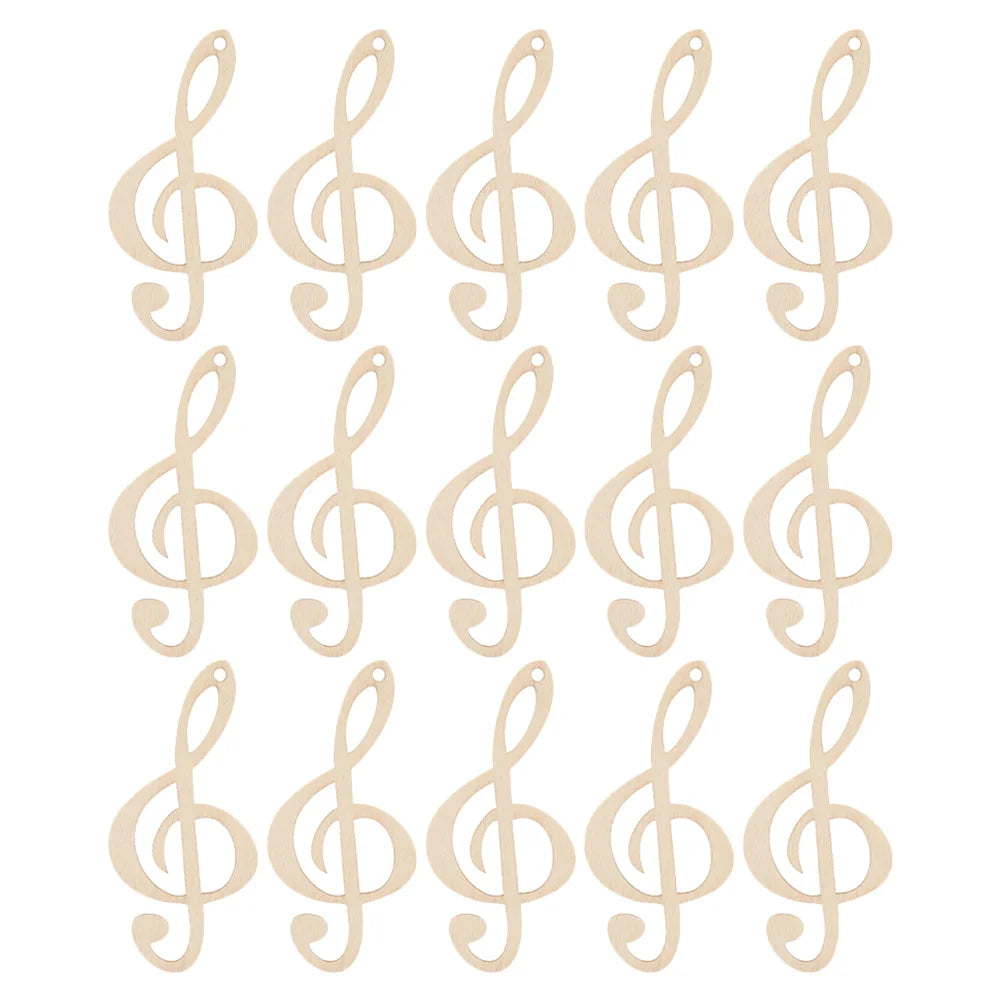 20Pcs Unfinished Wood Music Notes